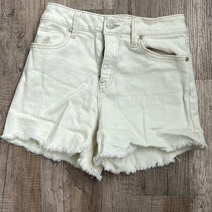 Sincerely Jules High Waisted White Denim Shorts